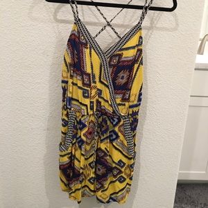 Yellow Tribal Printed Romper